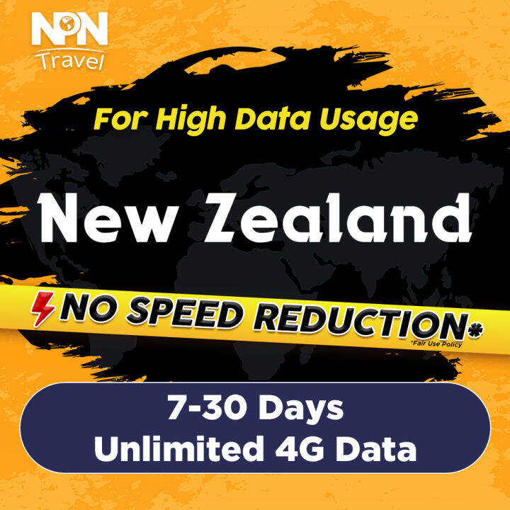 New Zealand SIM Card 10/20/30 Days 5/10/20GB Unlimited 4G Data High