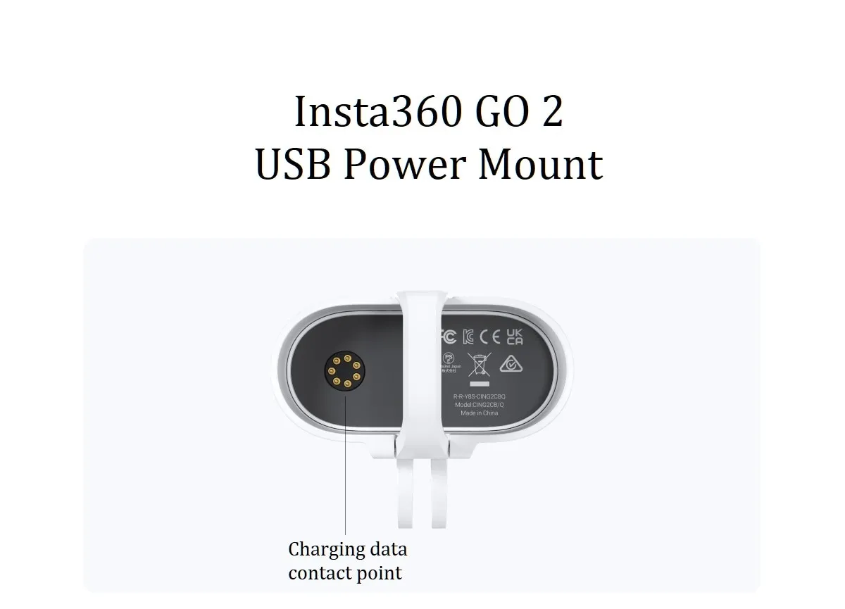 お気にいる Power Insta360 : GO Mount 2 r/Insta360 +USB 2 Power GO