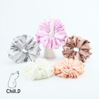 โดนัทมัดผม ผ้าซาติน #Scrunchies : Satin Collection ? ขนาดใหญ่ Jumbo, ไซส์ XL - 15 cm