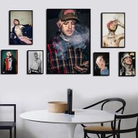 Hot Lil Peep R.I.P Rap Hip Hop เพลงนักร้องโปสเตอร์ Starry Sky Wall Art ผ้าใบสำหรับห้องนั่งเล่นตกแต่งบ้าน