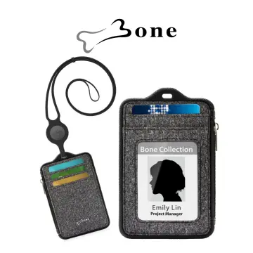 Personalised Multi Slot Leather ID Card Holder + Lanyard Set