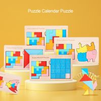 1 Set Calendar Wooden Puzzle Toy Brain Tease Jigsaw Children Pre-school Magination Shapes Puzzle Educational Toy for Kids Gift