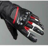 Chicane Black/Red Motorcycle Motorbike Street Style Racing Genuine Leather Short Gloves