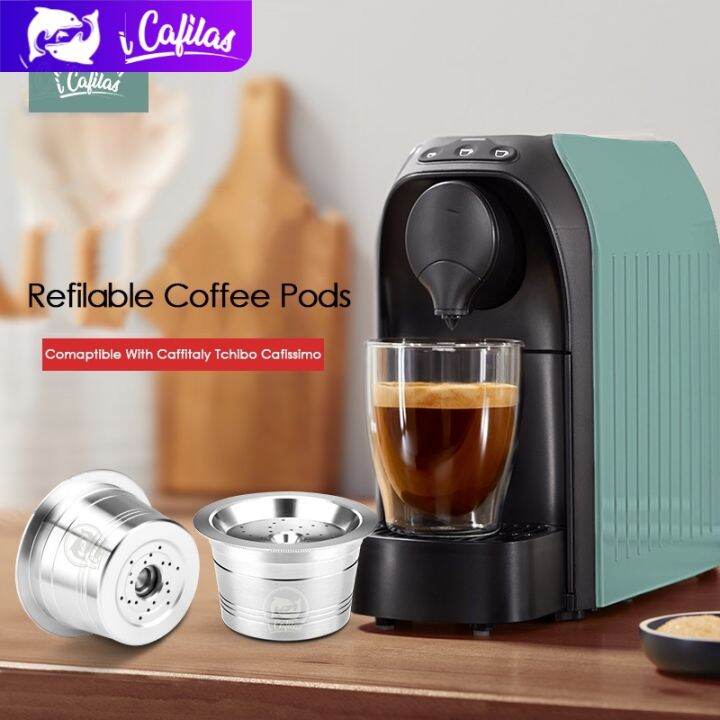 【i Cafilas [KFCRM] Stainless Steel Coffee Filters Capsule Pods Tamper Reusable Refillable for K