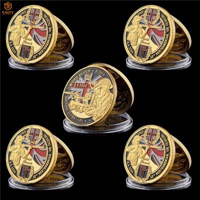 5Pcs WW II 6.6 1994 D.Day UK Infantry Division 50th Northumbrian Infantry Gold Military Token Challenge Souvenir Coins And Gifts