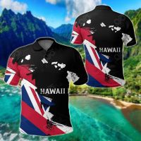 2023 NEW Style Hawaiian Flag Hawaii Map Nei Polynesian Classic  Unisex Adult Polo Shirtsize：XS-6XLNew product，Can be customization