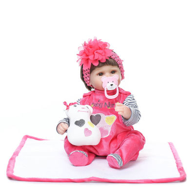 NPK 40cm Lifelike Reborn Baby Doll Kid Toddler Realistic Silicone Bebe Doll with Lovely Clothes Children Birthday Xmas Gift