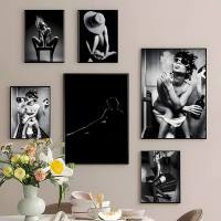 Chic Bikini Woman Canvas Art Print: โปสเตอร์ตกแต่งผนังที่ได้แรงบันดาลใจจากญี่ปุ่น,ของขวัญที่บ้านในอุดมคติ,Frameless