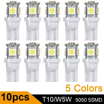 DC 12V 24V LED Car Light RGB T10 W5w 5050 5 SMD LED  White/Blue/Red/Green/Yellow Interior Clearance License Light Lamp Car  Styling - China T10 W5w, LED License Light