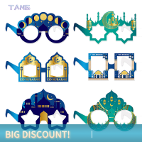 ?【Lowest price】TANG 6pcs islamic lent Paper glasses Eid Theme PARTY แว่นตาตกแต่งตลก Eid Al Adha Mubarak PARTY Decor Photo props