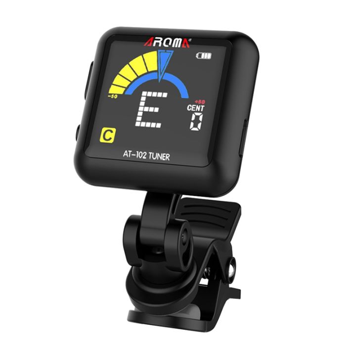 aroma-at-102-rechargeable-clip-on-bass-guitar-tuner-for-chromatic-guitar-bass-ukulele-violin