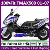 OEM แฟริ่งยามาฮ่า MAX500 TMAX500 TMAX XP500สูงสุด500 T 155No 40 MAX-500 01 02 03 04 05 06 07 T-MAX500 2001 2007สีขาวน้ำเงิน