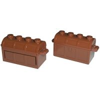 Lego part No.4738ac01 Container Treasure Chest Bottom - Slots in Back with Same Color Container, Treasure Chest Lid