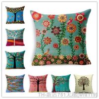 ❇❦ 45x45cm cozy couch Cushion colorful Trees Printed home sofa pillow Bed Home Decorative Pillow square plain Fundas Para Almofadas