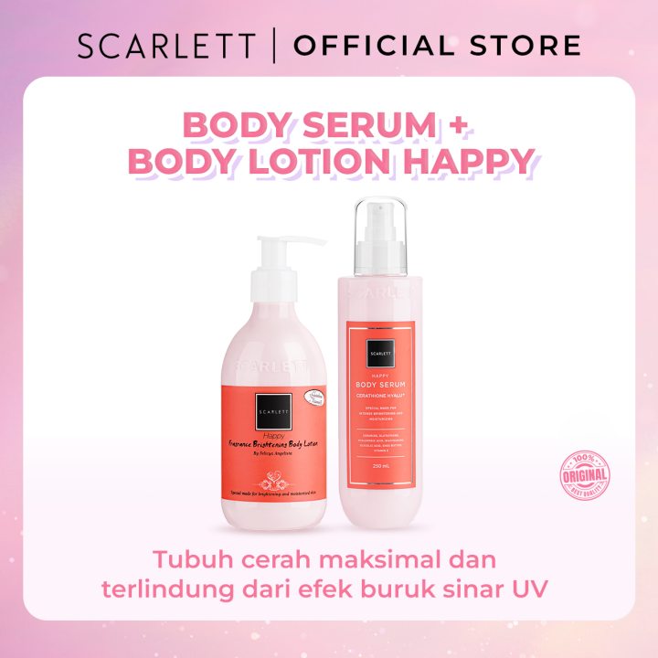 Scarlett Whitening Body Serum + Body Lotion Happy Lazada Indonesia