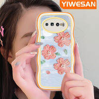 Jlingji เคสปลอกสำหรับ Samsung กาแลคซี S10 4G S10พลัสมุกแวววาวสีส้มชมพูลายดอกไม้มีขอบนุ่มกันกระแทกแบบใสเคสมือถือเคสโทรศัพท์ปกป้องทนทานต่อรอยขีดข่วน