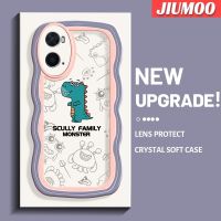 JIUMOO เคสสำหรับ OPPO A76 A96 A36การ์ตูน Little Monster ดีไซน์ใหม่ Colour ขอบคลื่นกันกระแทกแบบใสนิ่มเคสมือถือเคสซิลิกาเจลโปร่งใสลายกล้องถ่ายรูปฝาครอบป้องกันเก๋ไก๋