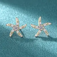 [COD] Small fresh star earrings women Korean version simple temperament three-dimensional sense diamond little fairy a generation of hair