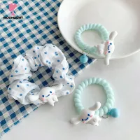 DKIEWQ สุนัขหูใหญ่ หอมหวาน Cinnamoroll ผูกผม หญิง ของขวัญเด็กผู้หญิง หมวกกันน็อก เชือกผมสปริง ที่คาดผม ที่ยึดหางม้า อุปกรณ์ตกแต่งผม Scrunchie สำหรับผู้หญิง