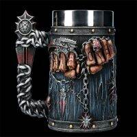 Death Mug แก้วบาร์เบียร์ที่สร้างสรรค์สำหรับวันฮาโลวีนเกมภายในสเตนเลสถ้วยน้ำจบแบบกอธิค