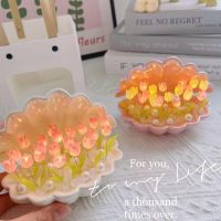 ◘▦ Shell Tulip Night Lamp Warm Romantic DIY Night Light Battery Powered Desktop Ornaments Gift for Living Room Bedroom Office Decor