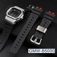 สายนาฬิกา Casio G-SHOCK GMW-B5000สำหรับผู้ชาย,สายรัดข้อมือยางกันน้ำอุปกรณ์เสริมแบบห่วงสเตนเลสพร้อมเครื่องมือ