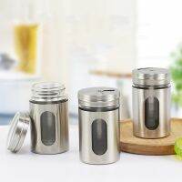 ☫♣♂ Stainless Steel Salt Sugar Bottle Rotating Cover Multi-purpose Spice Jar Kitchen Gadgets Spice Pepper Shaker Sugar Seasoning Can