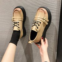 Spring Winter 2022 Flats Shoes Women Chunky Platform Creppers Punk Gothic Oxfords Black White Patent Leather Flats