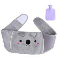 2Pcs Portable Rubber Hot Water Bottle Bag and Plush Waist Cover Belt Set