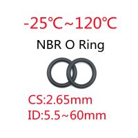 20pcs Black O Ring Gasket CS 2.65mm ID 5.5 60mm NBR Automobile Nitrile Rubber Round O Type Corrosion Oil Resistant Seal Washer