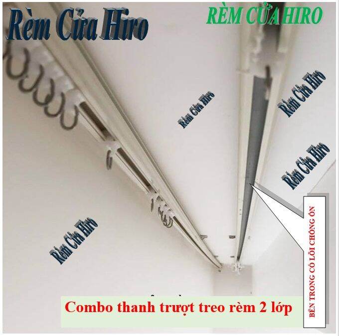 Thanh ray treo rèm màn cửa 2 lớp kích thước 1.6m đến 3.6m | Lazada.vn