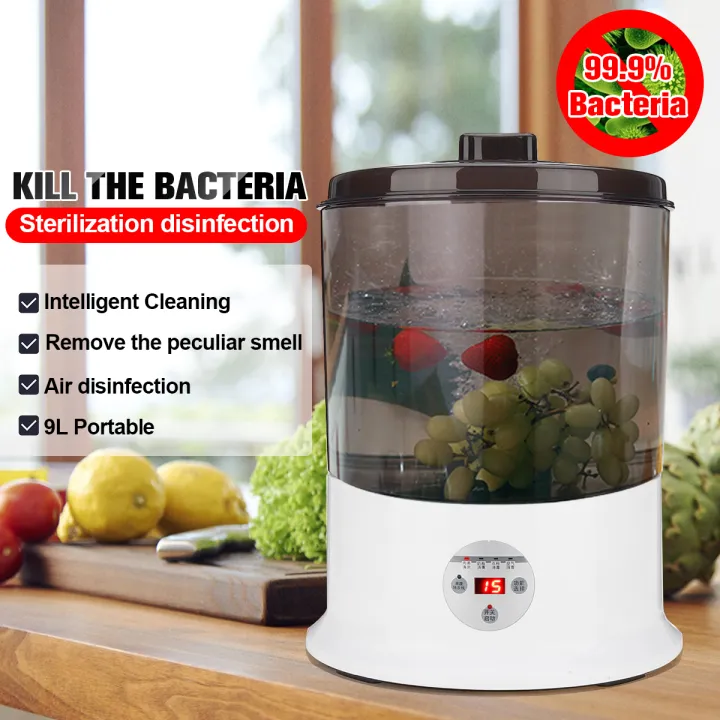 AUGIENB 9L Ultrasonic Cleaner Machine Fruits Vegetables Food Cleaning