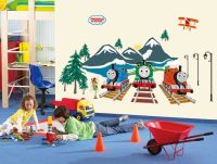 Thomas Friends ถังเครื่องยนต์ที่ถอดออกได้สติกเกอร์ติดผนังสติ๊กเกอร์แต่งผนังห้องนอนตกแต่งฝาผนัง