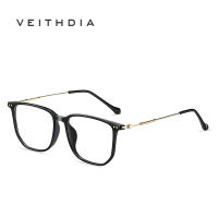 VEITHDIA แว่นตาป้องกันแสงสีฟ้า TR90แว่นตารูปหลายเหลี่ยมแนวโน้มแฟชั่น + วัสดุโลหะสำหรับ TR2172ผู้ชายและผู้หญิง