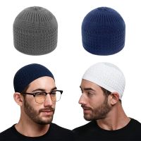 【YF】 Winter Knitted Muslim Men Prayer Hats Warm Male Beanies Cap Ramadan Jewish Kippah Homme Hat Unisex Wrap Head