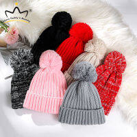 I LOVE DADDY &amp; MUMMY 1-4Y เด็กเกาหลี Beanies ผ้าขนสัตว์หนาหมวกถักเด็กสำหรับเด็กหญิงเด็กชายฤดูใบไม้ร่วงเด็กอบอุ่นในฤดูหนาวหมวกหมวกถักหมวกสตรี