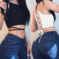 Feng Qi shop Women Halter Crop Tops Summer Fashion Solid Cotton Sleeveless Tops Bralette Top GYM Sports Bra Tanks