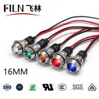 FILN Metal IP67 Waterproof Concave head 16mm 12v 110v high quality signal light led indicator light with cable