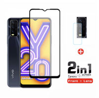 2in1 Vivo Y12A Y12S Y20 Y20i ฟิล์มเลนส์กล้อง + ฟิล์มกระจกเต็มจอขอบดำ ฟิล์มกันกระแทก