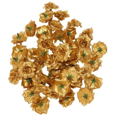 50 pcs Silk Roses Artificial Wedding Clips Wedding Decoration Flower Head