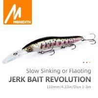 【hot】✔❡ Wobbler Fishing Lures 110mm Artificial Hard Bait Depth 0-3m bait Jerk Bass Pike Baits Slow Sinking or Flaoting