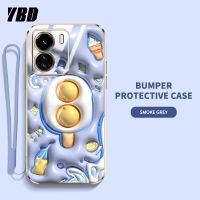 YBD ใหม่3D วิสัยทัศน์เคสสำหรับ Vivo Y22 Y22S Y02S Y16 Y35 2022 4G Y77 Y77E Y77e (T1) iQOO Z6 Lite เคสนิ่มลายการ์ตูนคู่น่ารักกรณีโทรศัพท์รูปแบบภาพเคลื่อนไหว