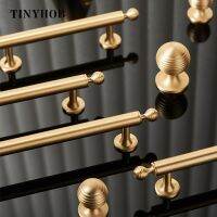 Solid Brass Cabinet Round Knobs Cupboard Handles Furniture Hardware Light Luxury Drawer Long Pull Kitchen Accessories