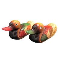 Wooden Mandarin Duck Model Decor 2Pcs Handmade Wedding Gift Bedside Ornament Creative Mandarin Duck Figurine