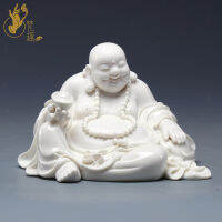 Fanqu Dehua เครื่องประดับรถยนต์ Zhaocai Tuobao Maitreya เซรามิคเครื่องประดับรถยนต์