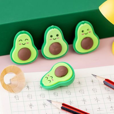 1 Pcs Cute Novelty Avocado Eraser Student School Office Supplies Kawaii Stationery Pencil Rubber Erasers for Kids Gift Prize