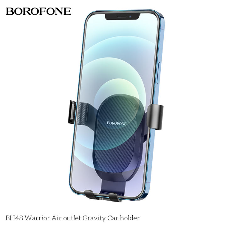 borofone-bh48-warrior-air-outlet-gravity-card-holder-black-ขาตั้งโทรศัพท์หนีบช่องแอร์-ขาตั้งมือถือ-หนีบช่องแอร์-ช่องแอร์