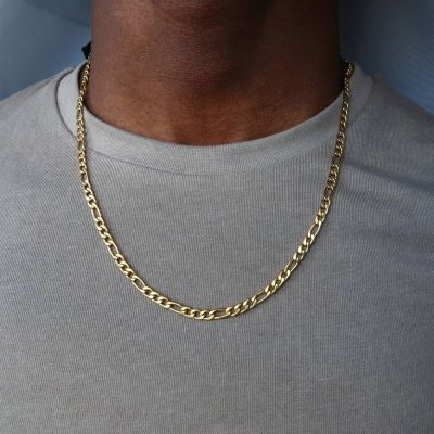 【CW】2022 Fashion New Figaro Chain Necklace Men Stainless Steel Gold Color Long Necklace For Men Jewelry Gift Collar Hombres