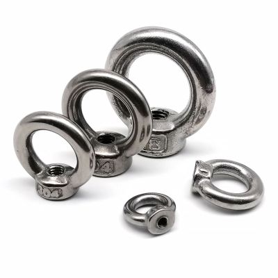 M3 M4 M5 M6 M8 M10 M12 304 A2-70 Stainless Steel Eyenut Round Loop Circle Hole Eye Ring Nut for Marine Cable Rope Lifting Nails Screws Fasteners
