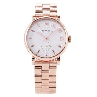 นาฬิกาผู้หญิง MARC BY MARC JACOBS Silver Dial Rose Gold-tone Ladies Watch MBM3244